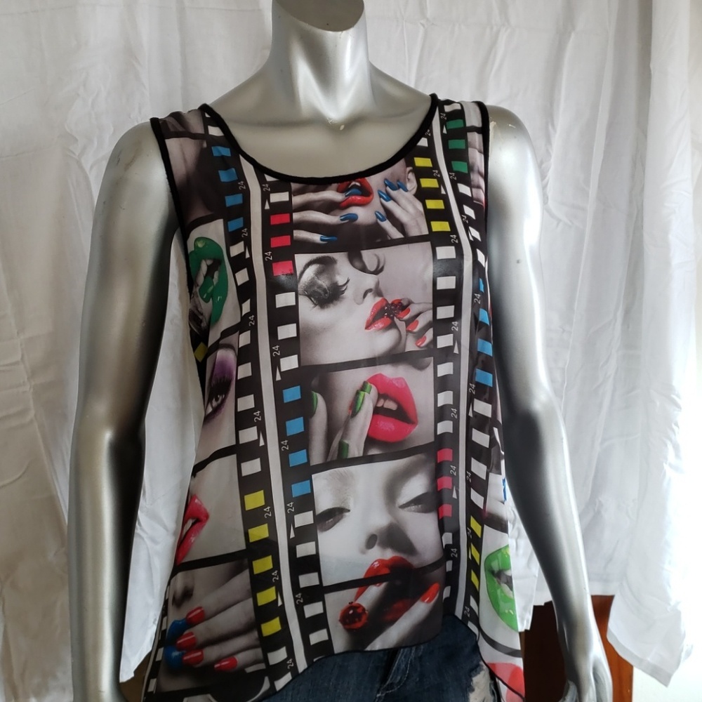 Womens Retro Sheer Top